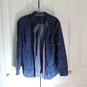 Talbots Polka dot Button Up Top Womens Size XS